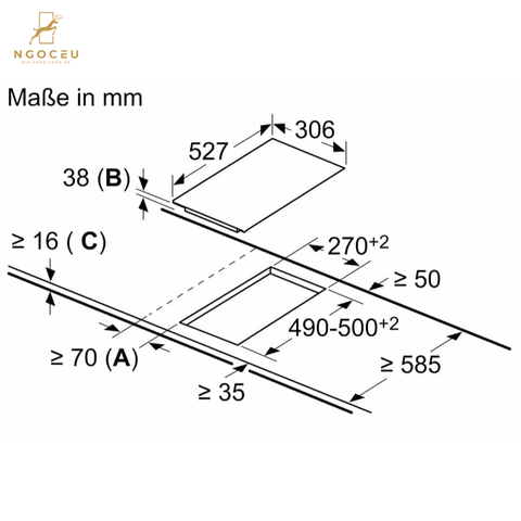 Bếp từ 2 vùng nấu 1 vùng từ 1 vùng hồng ngoại Domino Bosch PKF375FP2E - Series 6