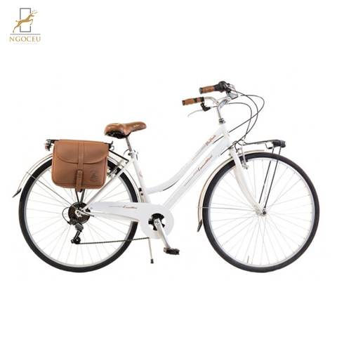 Xe đạp Via Veneto By Canellini Retrò Donna Acciaio Bianco - Nữ (Kèm chuông, khoá, túi)