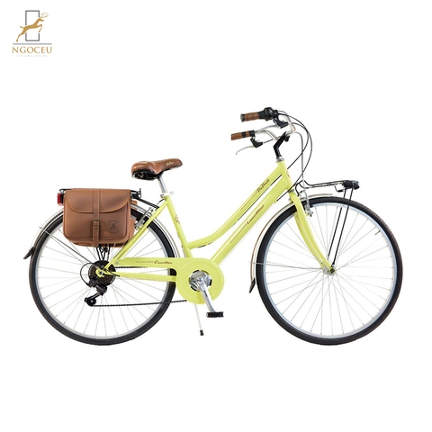 Xe đạp Via Veneto By Canellini Retrò Donna Acciaio Giallo - Nữ (Kèm chuông, khoá, túi)