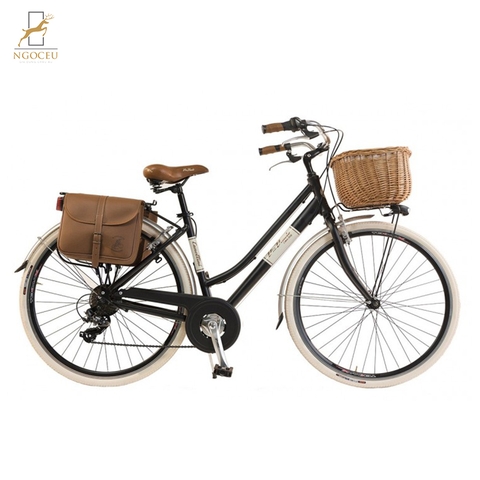 Xe đạp Via Veneto By Canellini Retro Donna Alluminio Nero Opaco - Nữ (Kèm chuông, khoá, túi)
