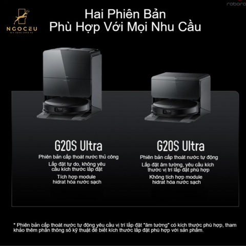 Robot hút bụi lau nhà Roborock G20S Ultra Bản Quốc Tế - Màu Đen