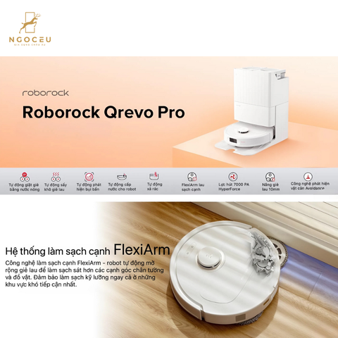 Robot hút bụi lau nhà Roborock Q Revo Pro Bản Quốc Tế - Màu đen