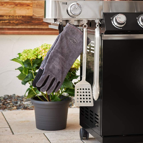 Bộ dụng cụ hỗ trợ bếp nướng 3 món Găng Tay, Xẻng Lật, Kẹp Gắp Rosle 25051