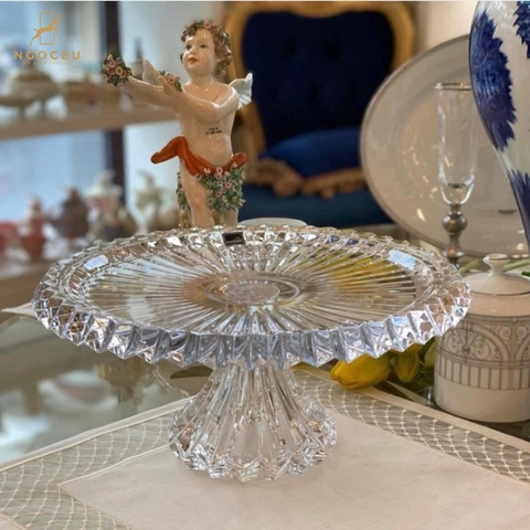 Chân bồng pha lê Rogaska Crown Jewel 33cm - Màu trắng