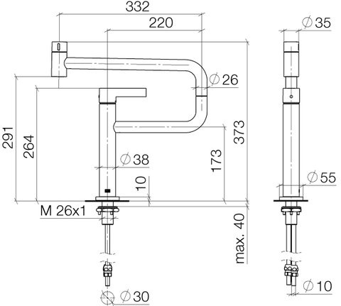 Vòi rửa Rose - Dudoff London