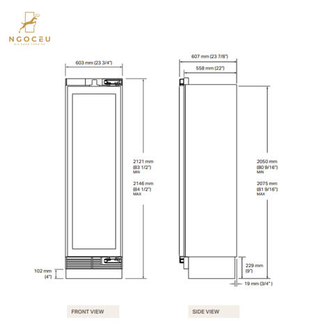 Tủ bảo quản rượu vang âm tủ Signature SKSCW242RP - 60cm