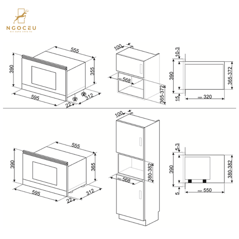 Lò vi sóng kết hợp lò nướng Smeg MP722AO
