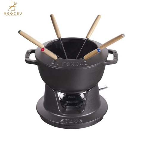 Staub - Nồi gang Staub Specialities Fondue Set 18cm - Màu đen