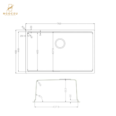 Chậu rửa bát Konox Tari 7648SM