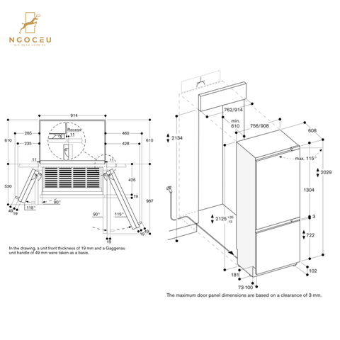 Tủ mát kết hợp tủ đông 521L - Gaggenau RB492504 - Serie 400