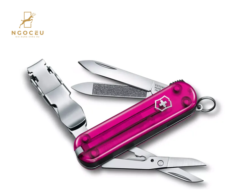 Dụng cụ đa năng 8 món Victorinox Nail Clip 580 Pink Transp 0.6463.T5