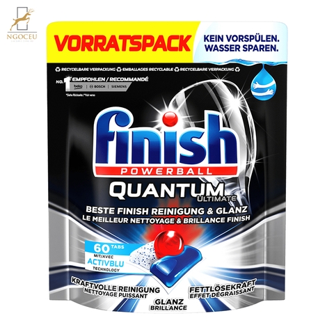 Viên Rửa Bát Finish Quantum Ultimate Túi 60 Viên