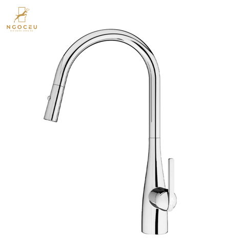 Vòi rửa bát rút dây Curva Chrome