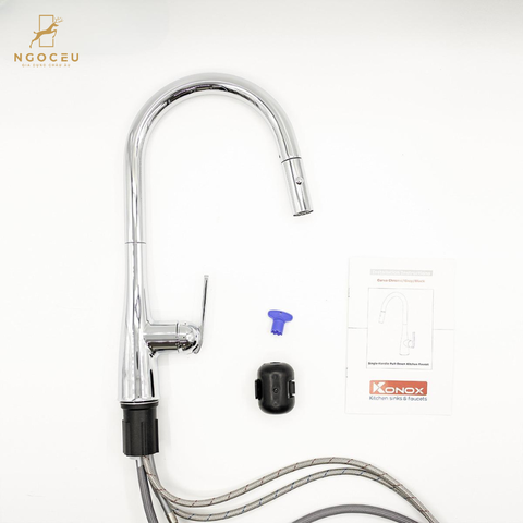 Vòi rửa bát rút dây Curva Chrome