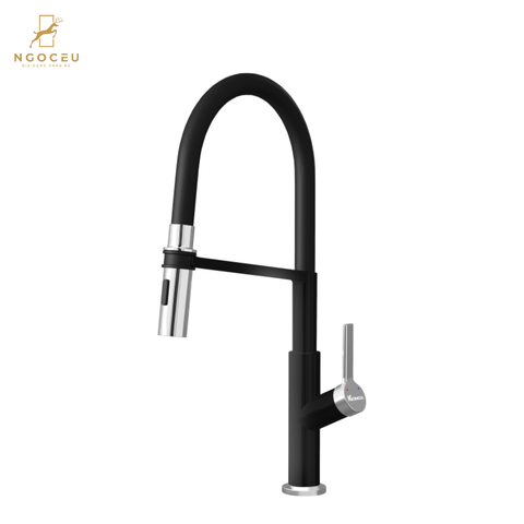 Vòi rửa bát thân mềm Tema Black