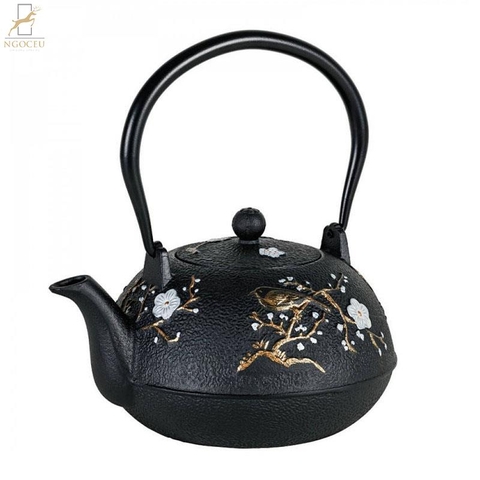 Ấm gang Avanti Cherry Blossom Cast 1.1L – Màu Đen