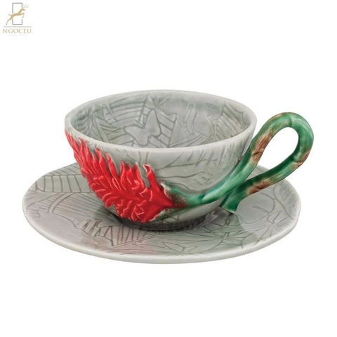 Bordallo – Rua Nova – Tách Uống Trà - Hoa Đỏ