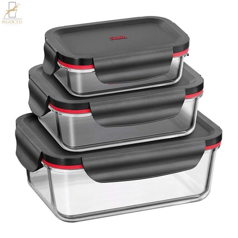 Bộ 3 hộp thủy tinh đựng thực phẩm chuyên dụng Silit Storio
