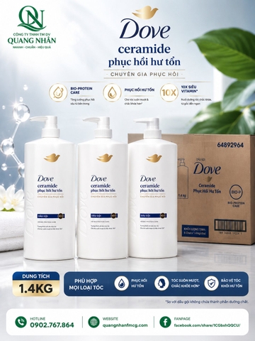 DẦU GỘI DOVE PHỤC HỒI HƯ TỔN MÀU XANH 880ML X 8 CHAI ( MẪU MỚI )