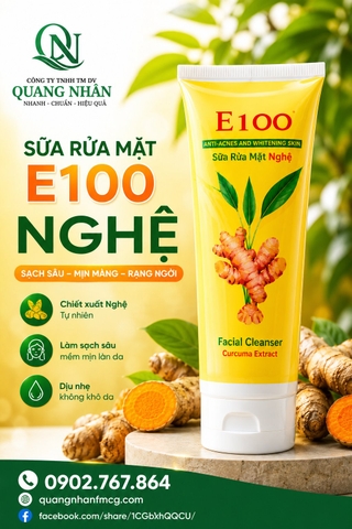 SỮA RỬA MẶT E100 NGHỆ 50G X 60 TUÝP