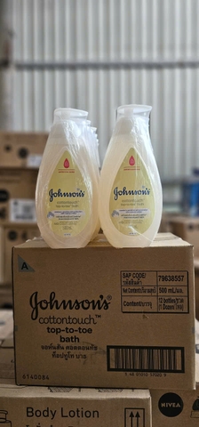 Tắm gội Johnson's cho da nhạy cảm cotton touch 500ml * 12chai/ Thùng