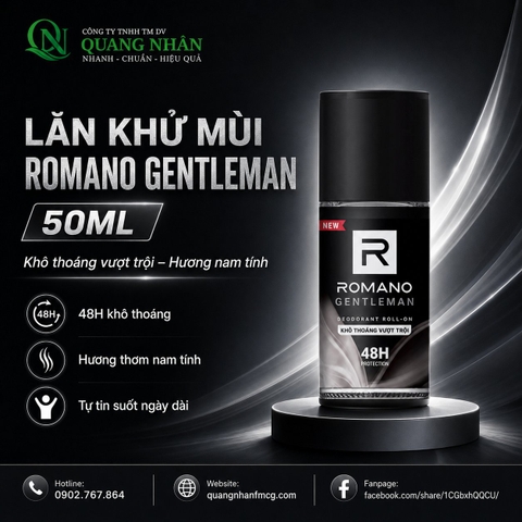 LĂN KHỬ MÙI ROMANO GENTLEMEN 50ML x 24 CHAI