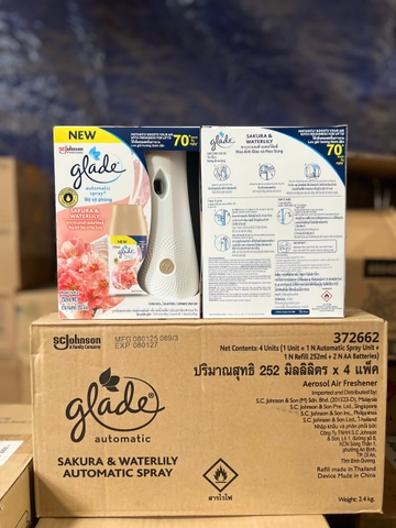 GLADE_BO(R+MAY)XIT TD O.HUONG ANH ĐÀO VÀ HOA SÚNG 175G) x 4 bộ