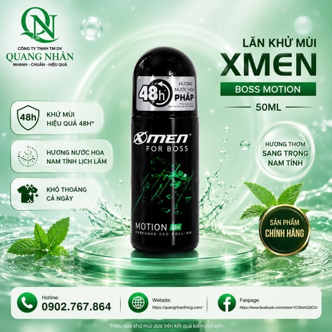 LĂN KHỬ MÙI XMEN BOSS MOTION 48H 50ML ( XANH LÁ ) x 24 chai