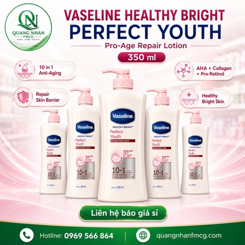 SỮA DƯỠNG THỂ VASELINE PERFECT YOUTH 10IN1 350ML X 12 CHAI