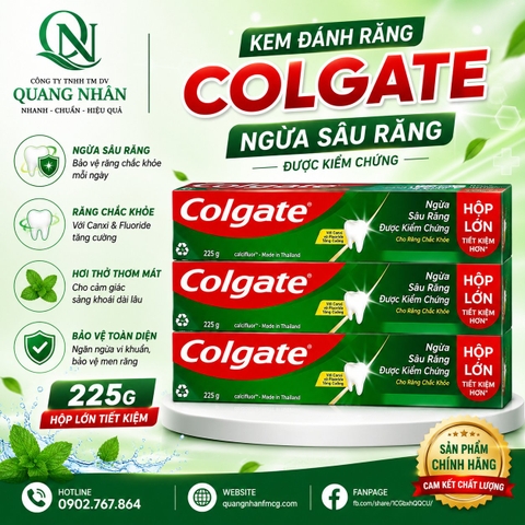 KEM ĐÁNH RĂNG COLGATE NGỪA SÂU RĂNG CHẮC KHỎE 225G x  36 cây