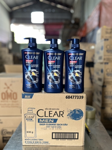 DẦU GỘI CLEAR MEN DEEP CLEANSE SẠCH SÂU 630G x 8 chai