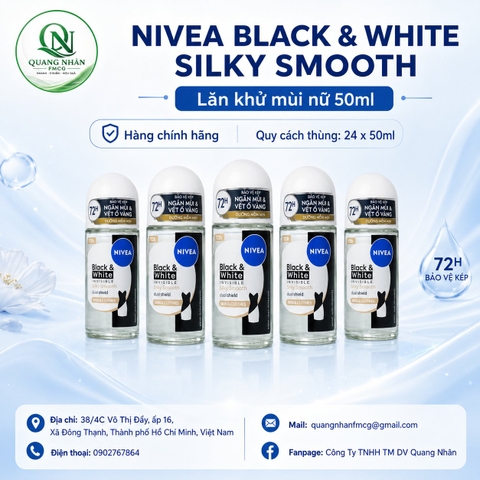 83784 NIVEA LNM B&W SILKY SMOOTH 50ML x 24 chai