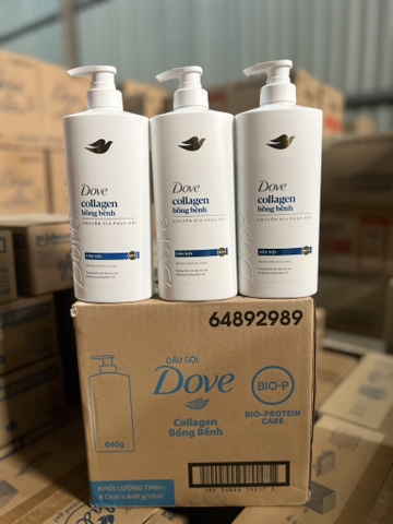 DẦU GỘI DOVE DƯỠNG TÓC BỒNG BỀNH 640G x 8 chai