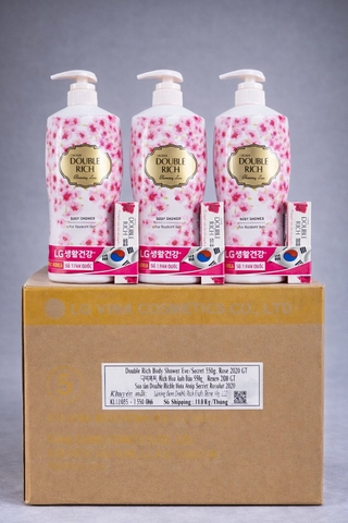 SỮA TẮM DOUBLE RICH HOA ANH ĐÀO 550G TẶNG XÀ BÔNG EVA'S 90G X 10 BỘ
