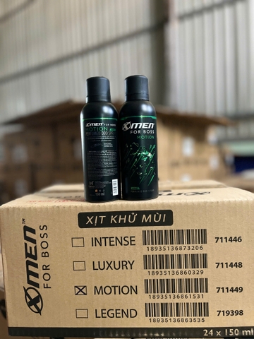 XỊT KHỬ MÙI XMEN FOR BOSS MOTION (XL) 150ML X 24 CHAI