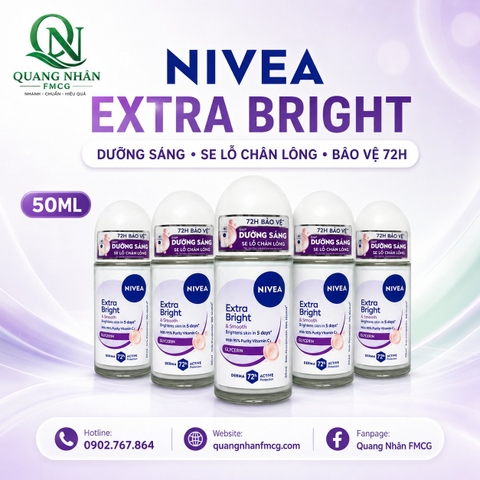 81644 LĂN NGĂN MÙI NỮ NIVEA SÁNG MỊN SE LỖ CHÂN LÔNG 50ML x 24 CHAI