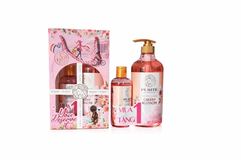 SỮA TẮM THIÊN NHIÊN PURITE CHERRY BLOSSOM HƯƠNG HOA ANH ĐÀO850ml+ 250ml /12 bộ/THÙNG