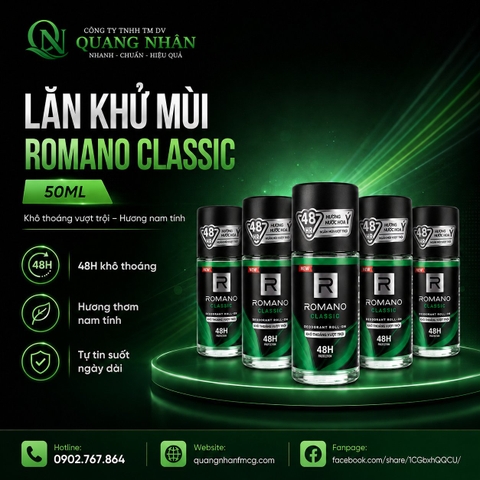 LĂN KHỬ MÙI ROMANO CLASSIC 50ML x 24 CHAI