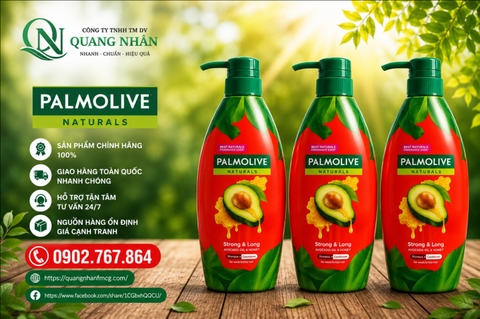DẦU GỘI CHAI PALMOLIVE DÀI MƯỢT CHẮC KHOẺ 600ML x 6 CHAI  (ĐỎ)