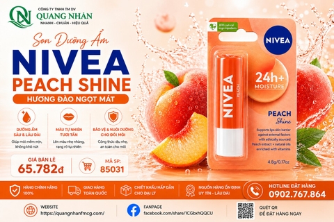 85031 SON DƯỠNG ẨM NIVEA PEACH SHINE 4.8G ( VỊ ĐÀO ) x 24 CHAI