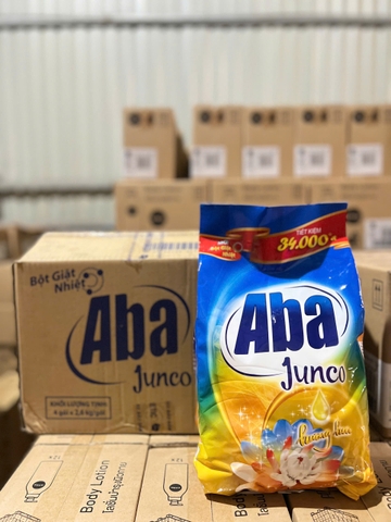 BỘT GIẶT ABA JUNCO HƯƠNG HOA 2.6KG X 4 TÚI