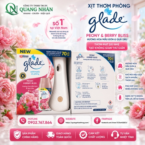 GLADE_BO(R+MAY)XIT TD O.HUONG MẪU ĐƠN VÀ QUẢ DÂU 252 ML) x 4 bộ