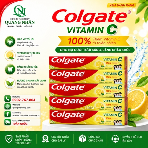 KEM ĐÁNH RĂNG COLGATE VITAMIN C 170G X 48 CÂY