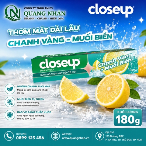 KEM ĐÁNH RĂNG CLOSEUP TRẮNG RĂNG DETOX MUỖI BIỂN 180G x 36 ống