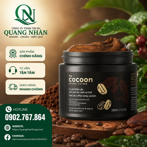 Cà phê Đắk Lắk làm sạch da chết cơ thể cocoon 200ml x 30 hủ