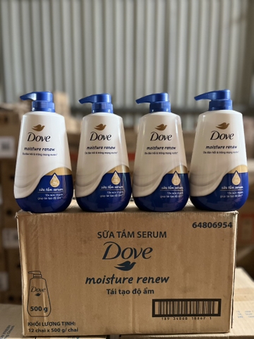 DOVE SỮA TẮM  SERUM TÁI TẠO ĐỘ ẨM 500G X 12 CHAI