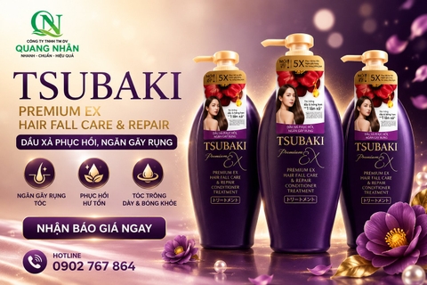 DẦU XẢ TSUBAKI TÍM 450ML X 9 CHAI