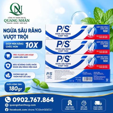 KEM ĐÁNH RĂNG P/S NGUA SAU RANG VUOT TROI 180G x 36 ỐNG
