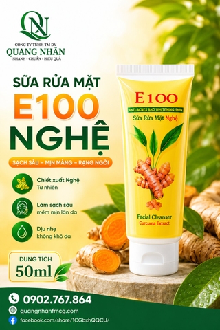 SỮA RỬA MẶT E100 NGHỆ 50G X 60 TUÝP