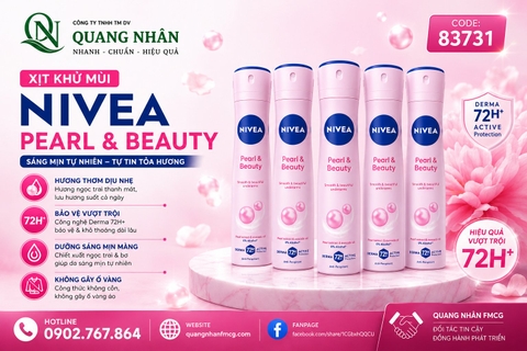 83731 Nivea Xịt ngăn mùi NỮ NGOC TRAI 150ML x 12 CHAI